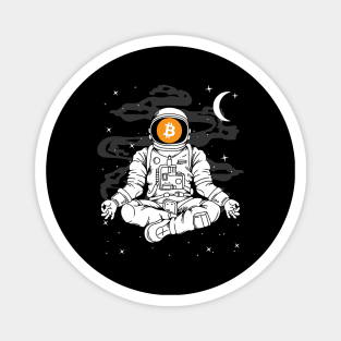 Astronaut Yoga Bitcoin BTC Coin To The Moon Crypto Token Cryptocurrency Blockchain Wallet Birthday Gift For Men Women Kids Magnet